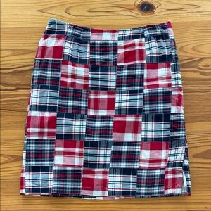Plaid Madras Skirt - Red and Blue